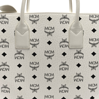 MCM Visetos Large Munchen Tote White 8 of 10