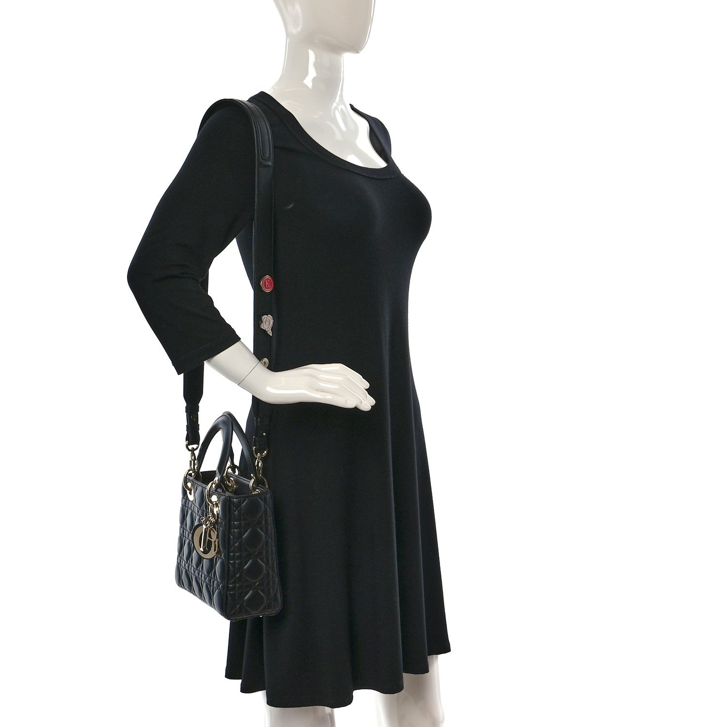 Christian Dior Lambskin Cannage Small Lucky Badges My Lady Dior Black 2 of 8