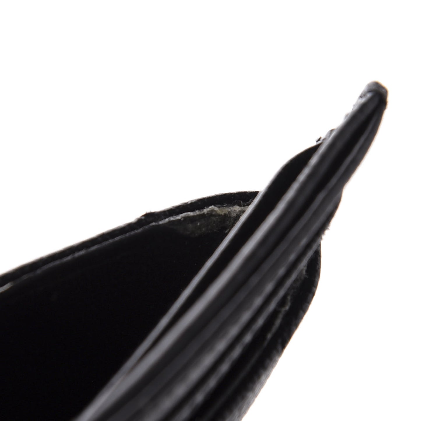 Grain De Poudre Matelasse Chevron Monogram Credit Card Case Black