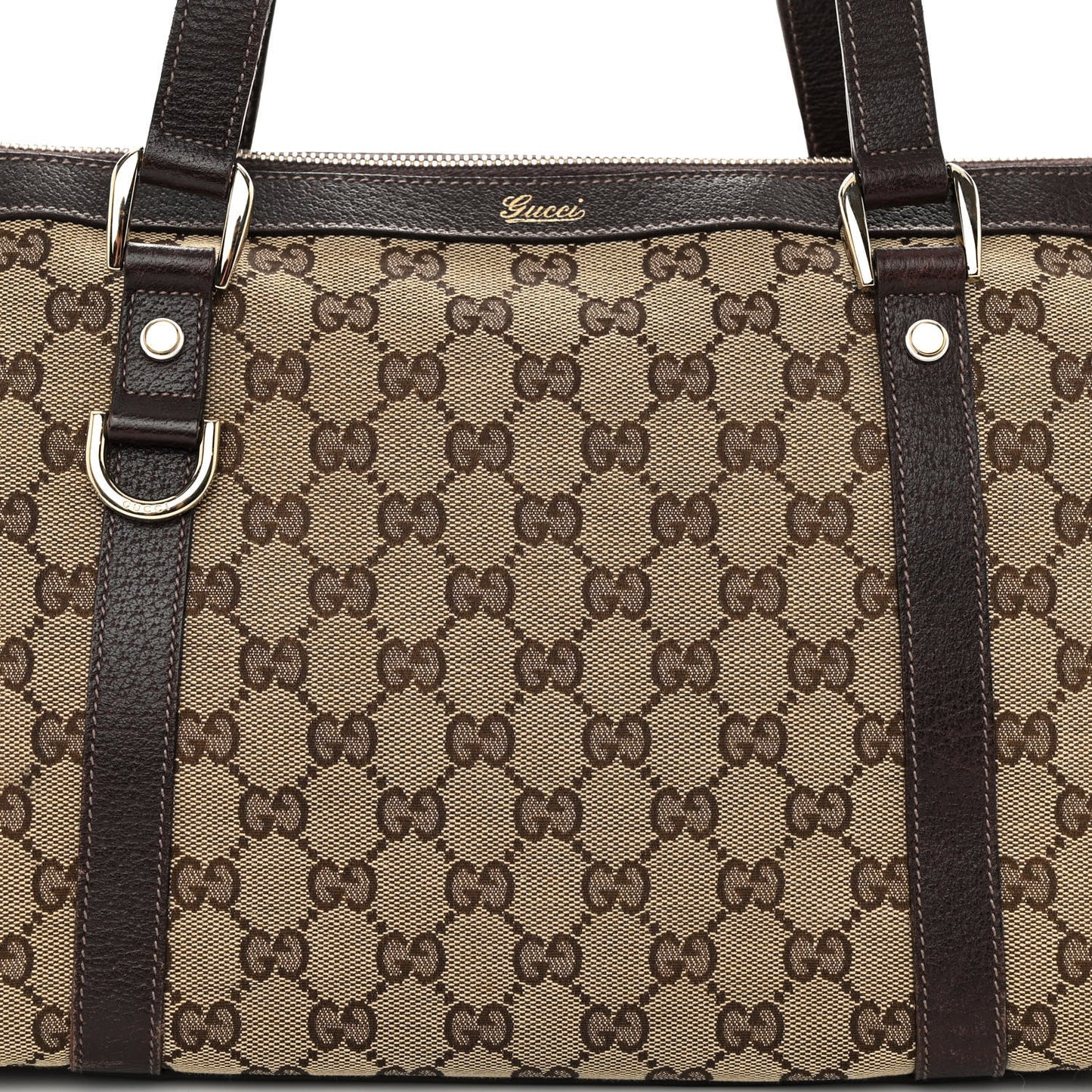 Monogram Medium Abbey Tote Dark Brown