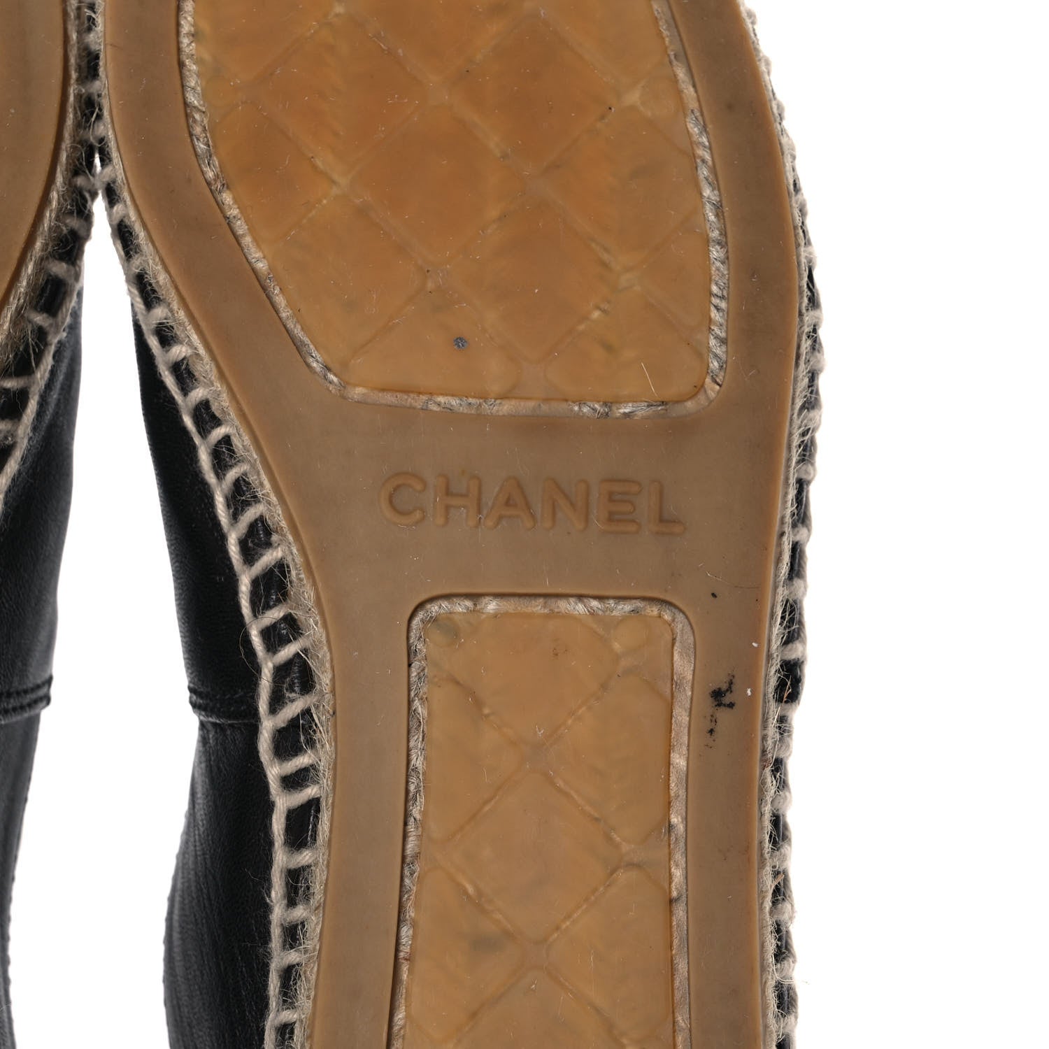 Chanel Lambskin CC Espadrilles 37 Black 6 of 9