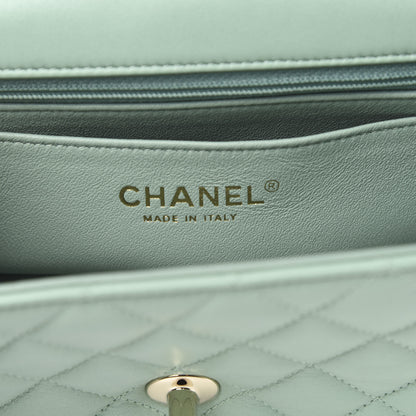 Chanel Lambskin Quilted Mini Rectangular Flap Light Green 6 of 10