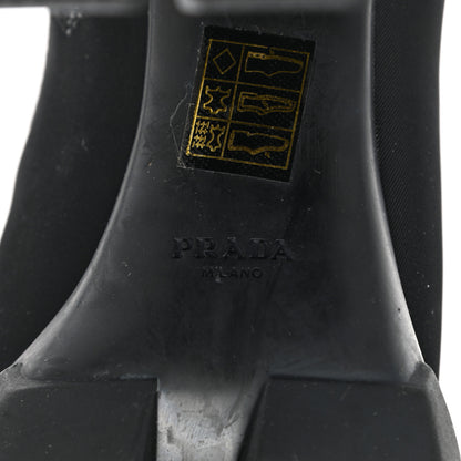 Prada Vitello Montana Re-Nylon Metal Triangle Logo 110mm Ankle Boots 41 Black 6 of 10