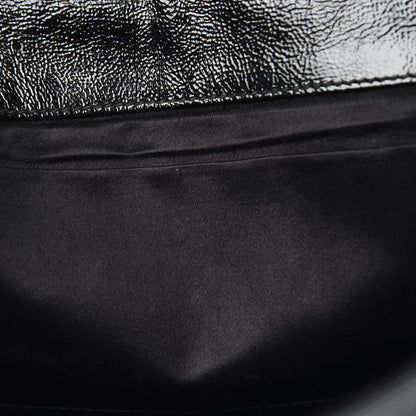 Saint Laurent Textured Patent Monogram Large Belle De Jour Clutch Black 7 of 13