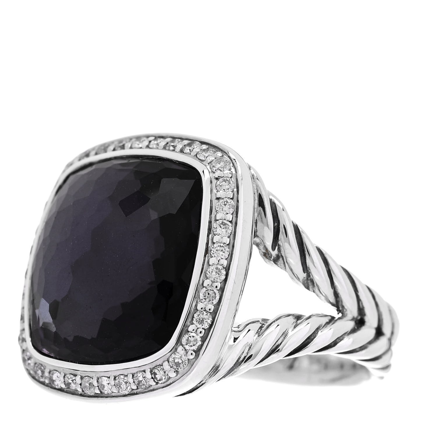 Sterling Silver Diamond Black Orchid 14mm Albion Ring 51 5.75