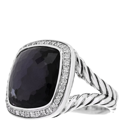 David Yurman Sterling Silver Diamond Black Orchid 14mm Albion Ring 51 5.75 3 of 5