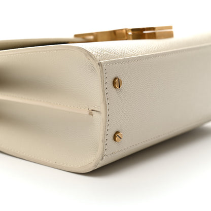 Saint Laurent Grain de Poudre Mini Classic Monogram Cassandra Top Handle Crema Soft Rouge Legion 9 of 11