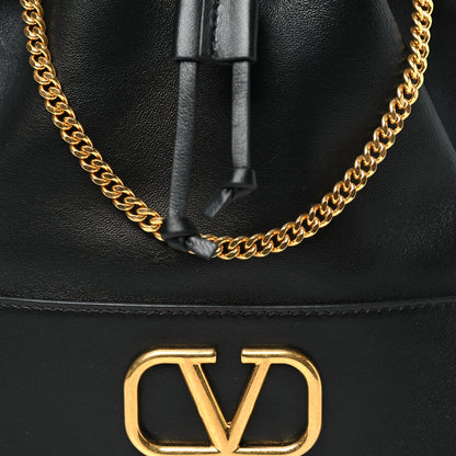 Valentino Garavani Nappa Mini VLogo Signature Chain Bucket Bag Black 7 of 10