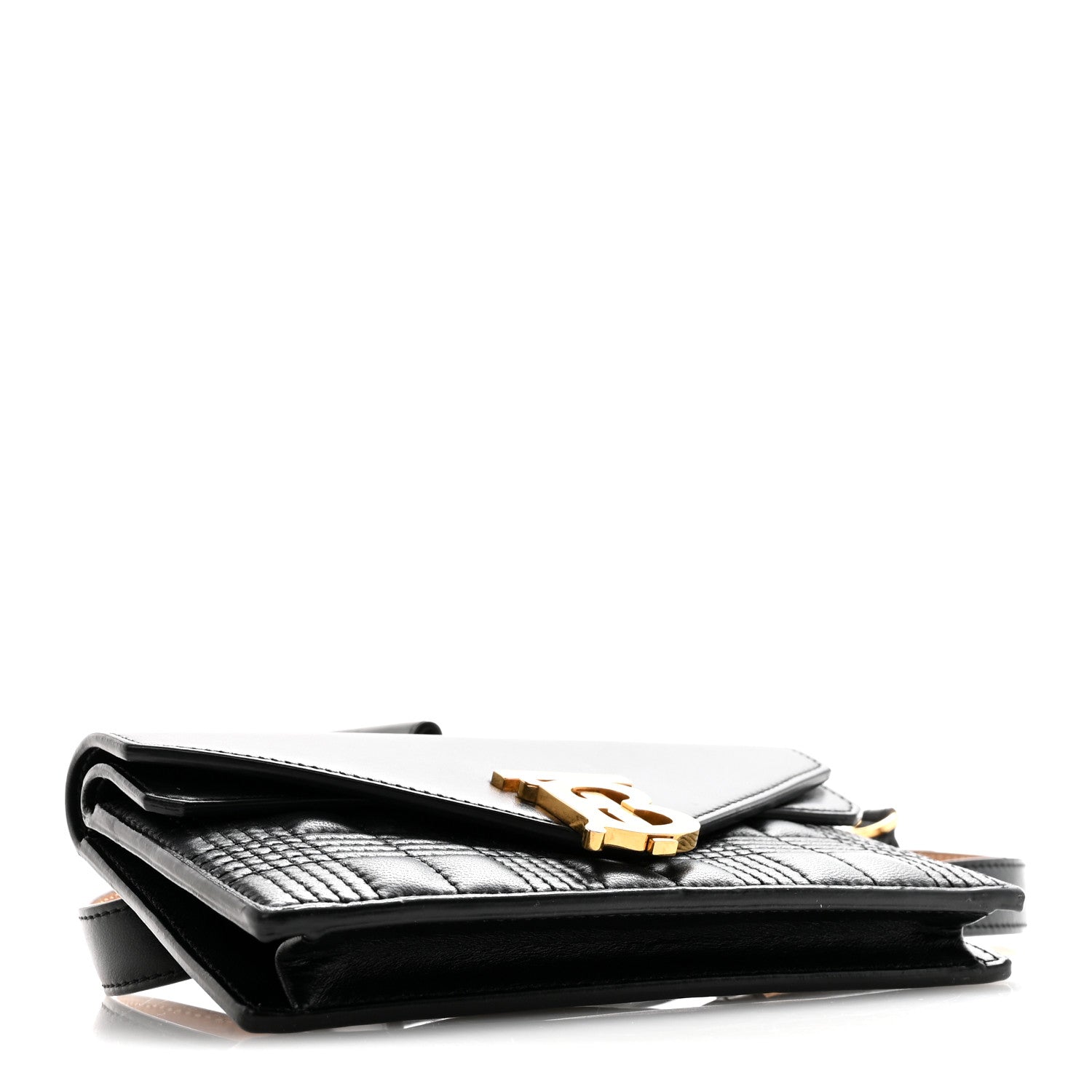 Burberry Smooth Calfskin Quilted Check TB Envelope Belt Bag Black 4 of 14