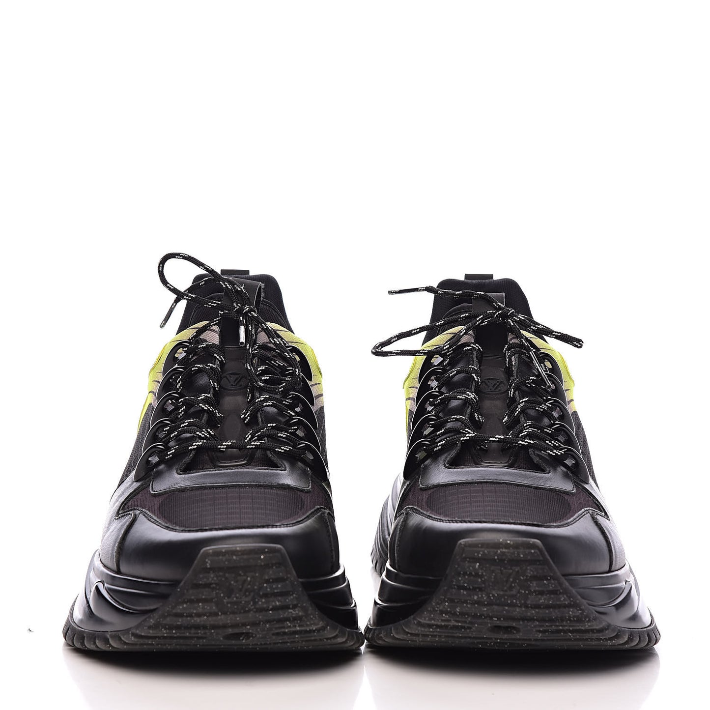 Calfskin Run Away Pulse Sneakers 8 Black Yellow