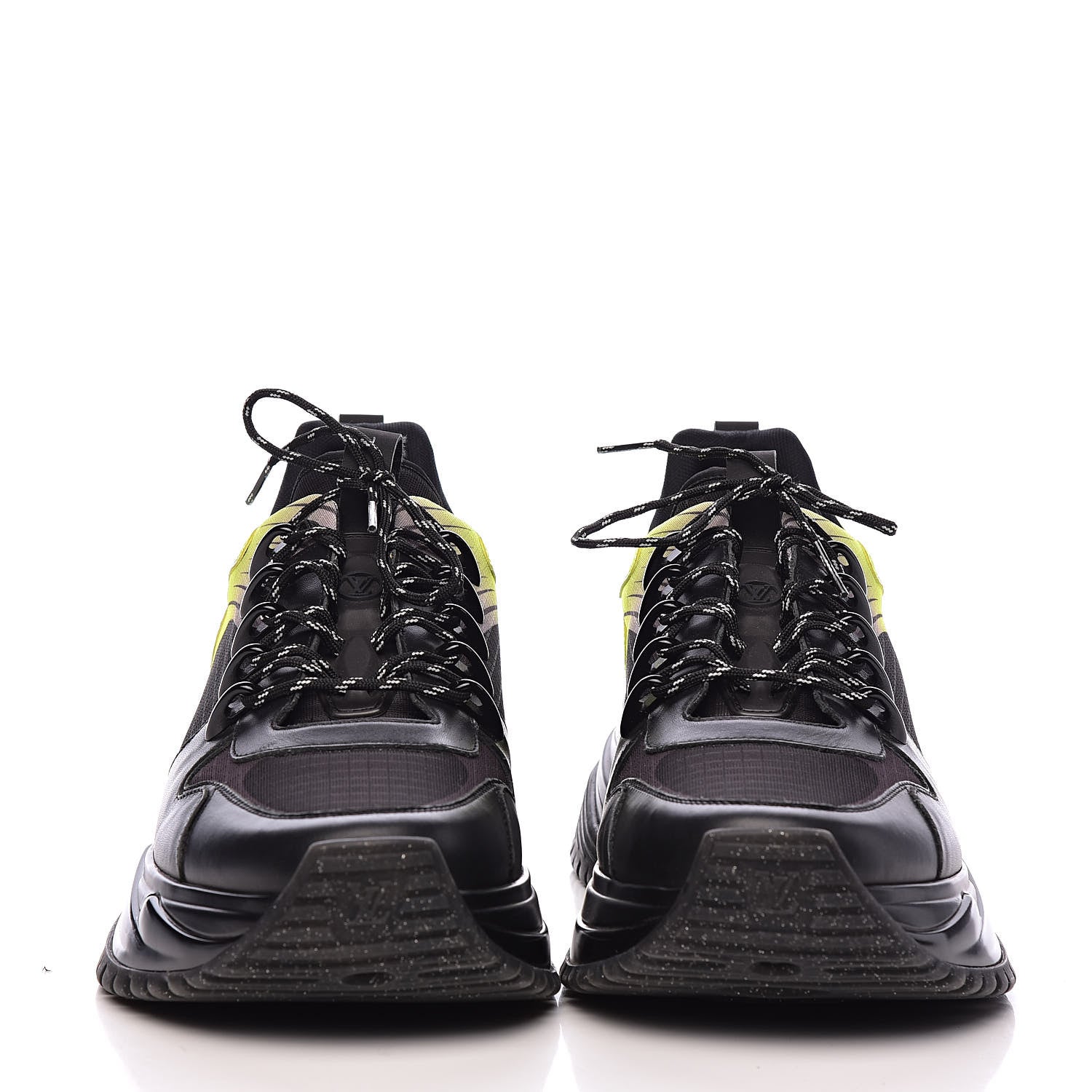 Louis Vuitton Calfskin Run Away Pulse Sneakers 8 Black Yellow 2 of 10