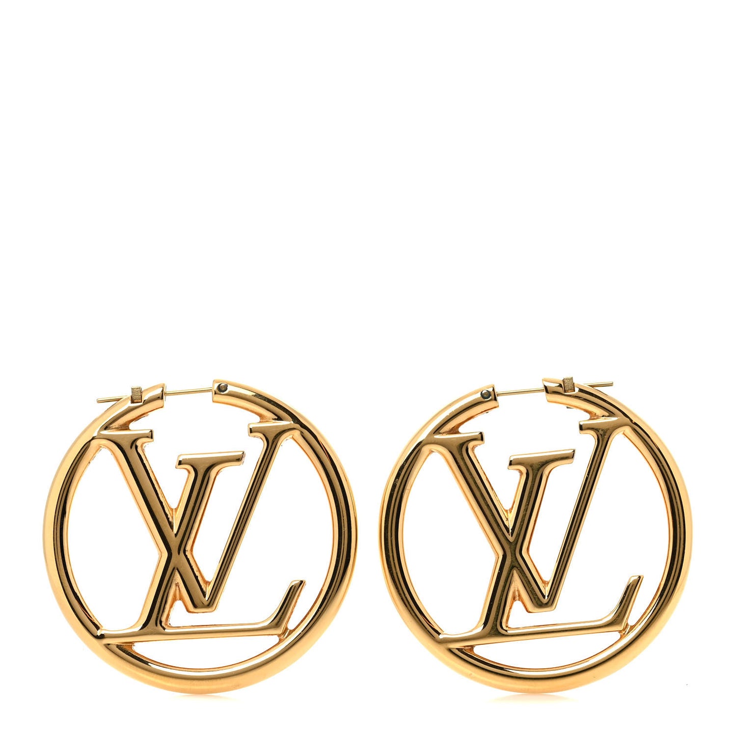 Metal Louise Hoop Earrings Gold