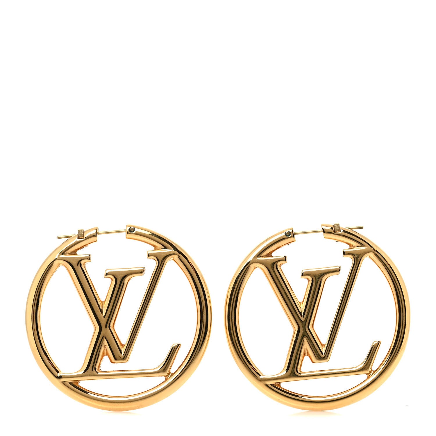 Louis Vuitton Metal Louise Hoop Earrings Gold 1 of 6