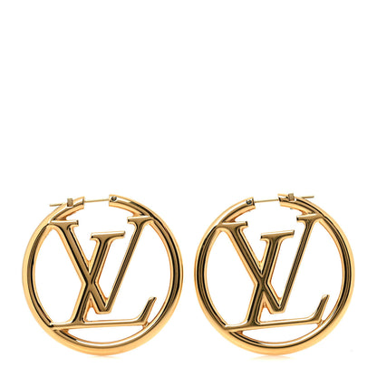 Louis Vuitton Metal Louise Hoop Earrings Gold 1 of 6