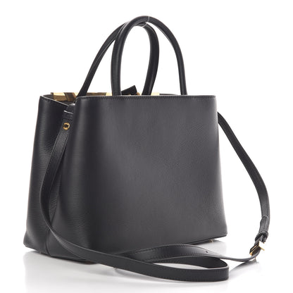 Fendi Vitello Dolce Century Petite 2Jours Tote Black Carbone 3 of 10