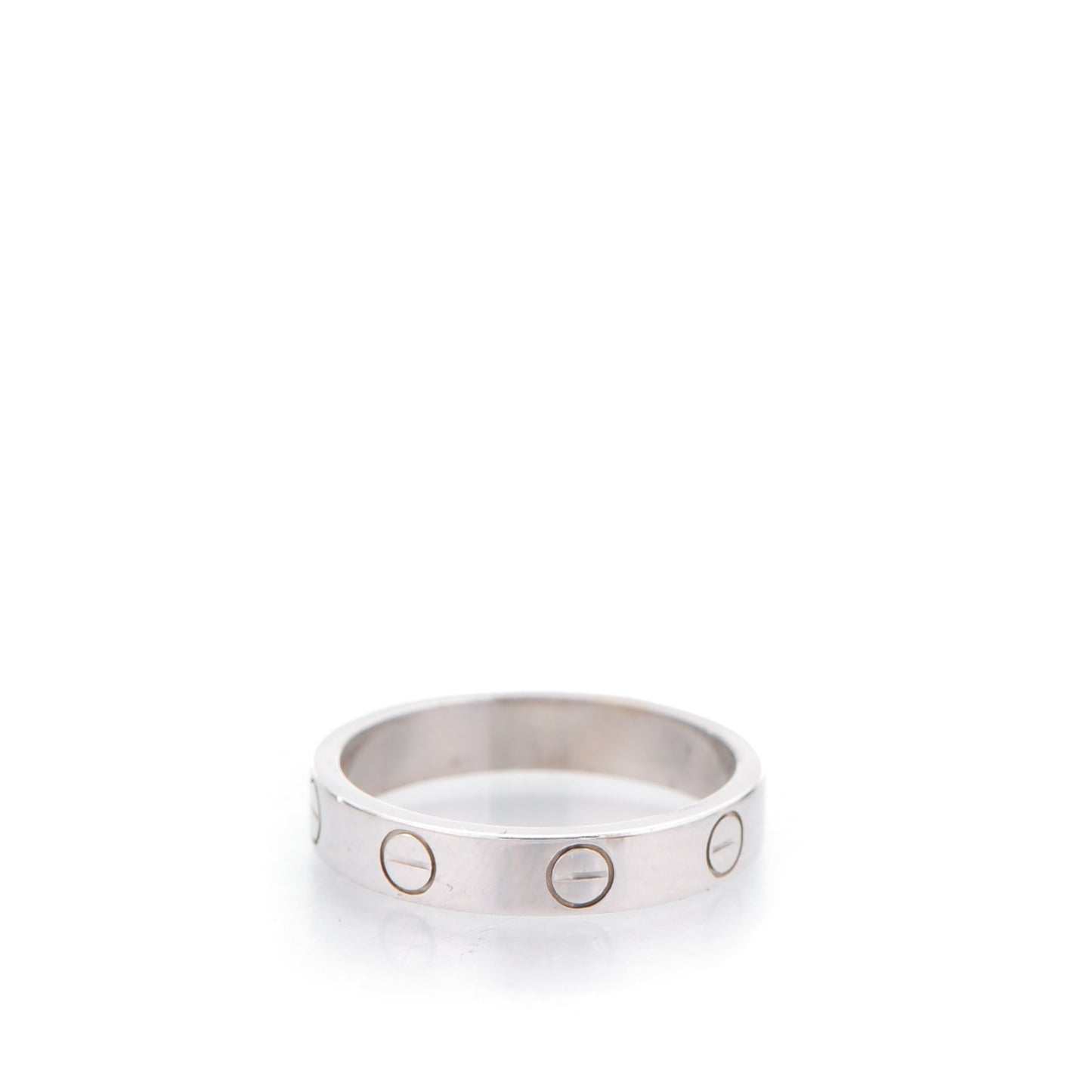 18K White Gold 4mm LOVE Wedding Band Ring 52 6