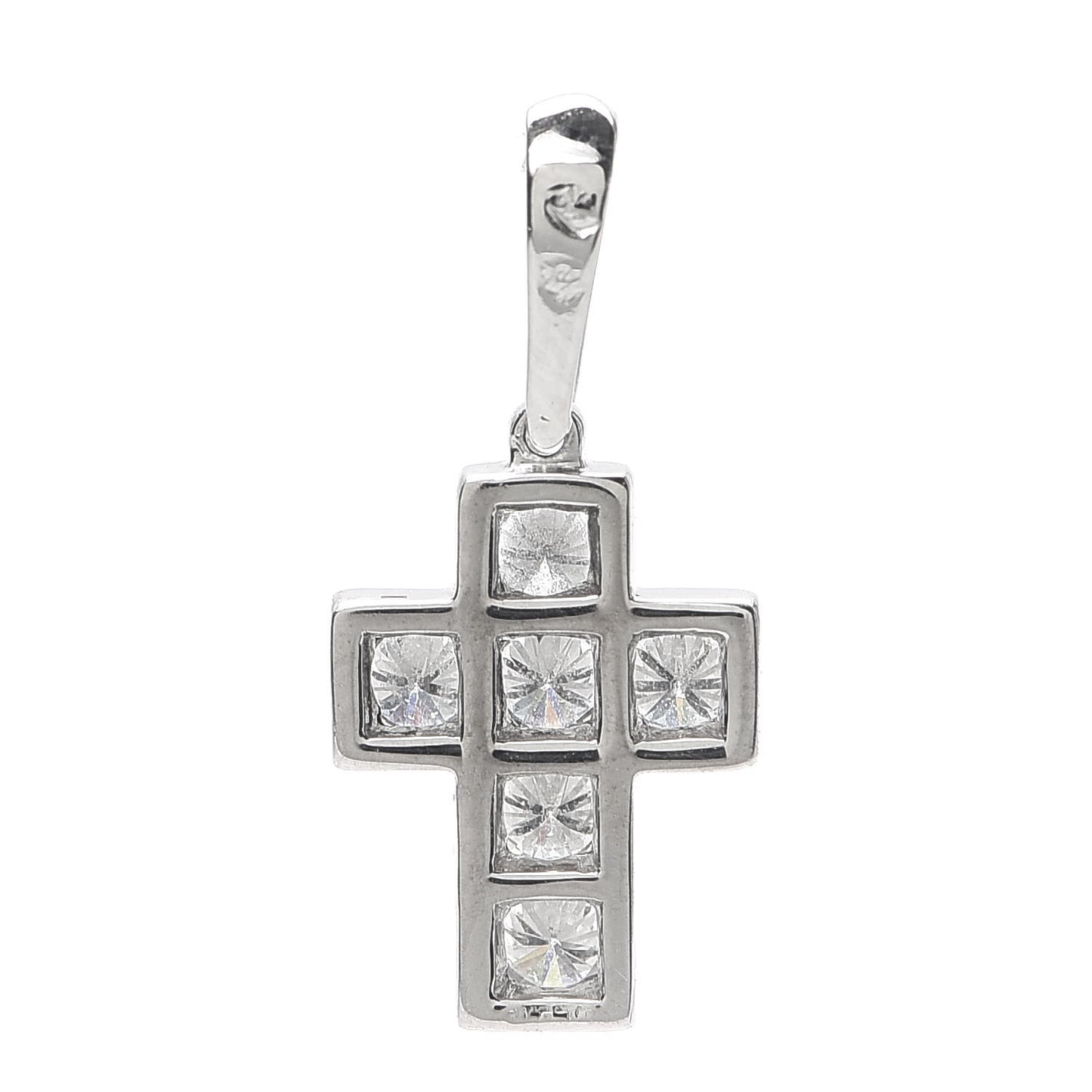 18K White Gold Diamond .30ctw Cross Charm Pendant