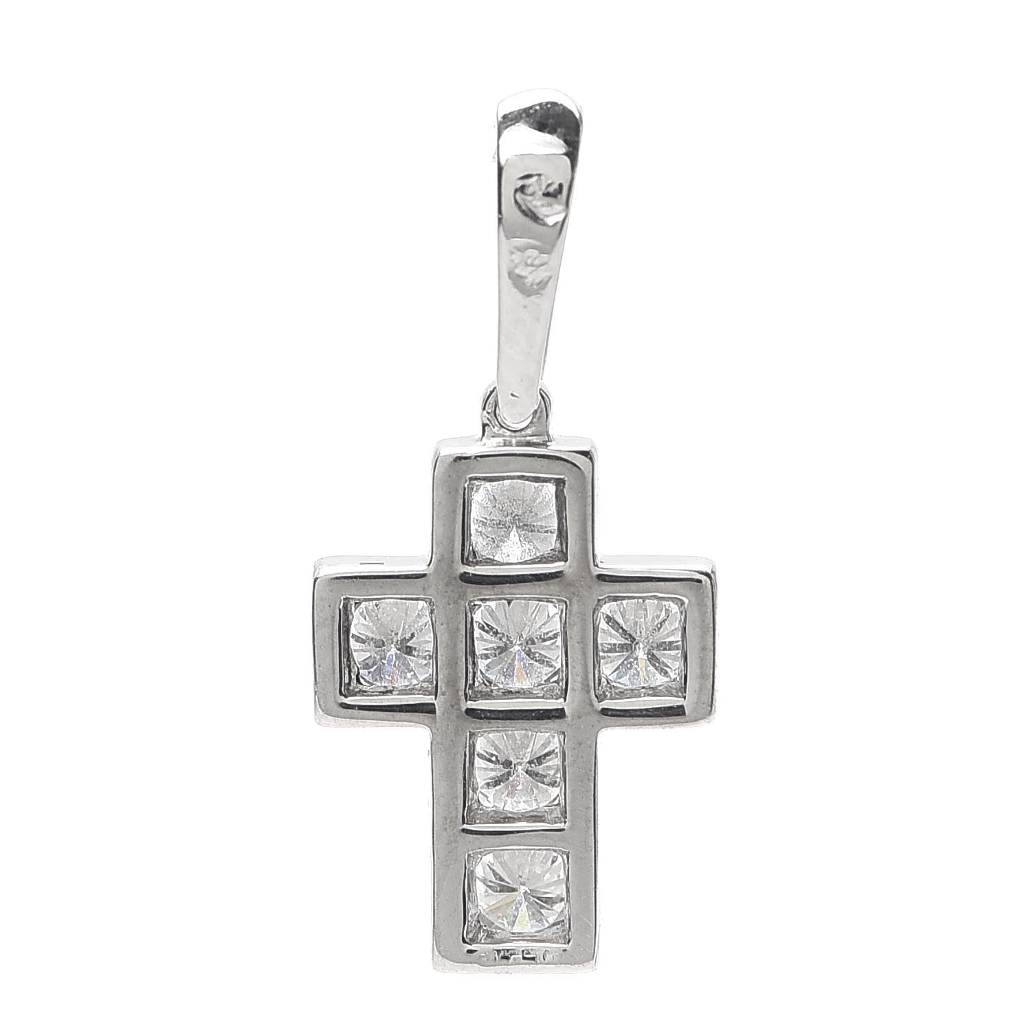 Cartier 18K White Gold Diamond .30ctw Cross Charm Pendant 3 of 6