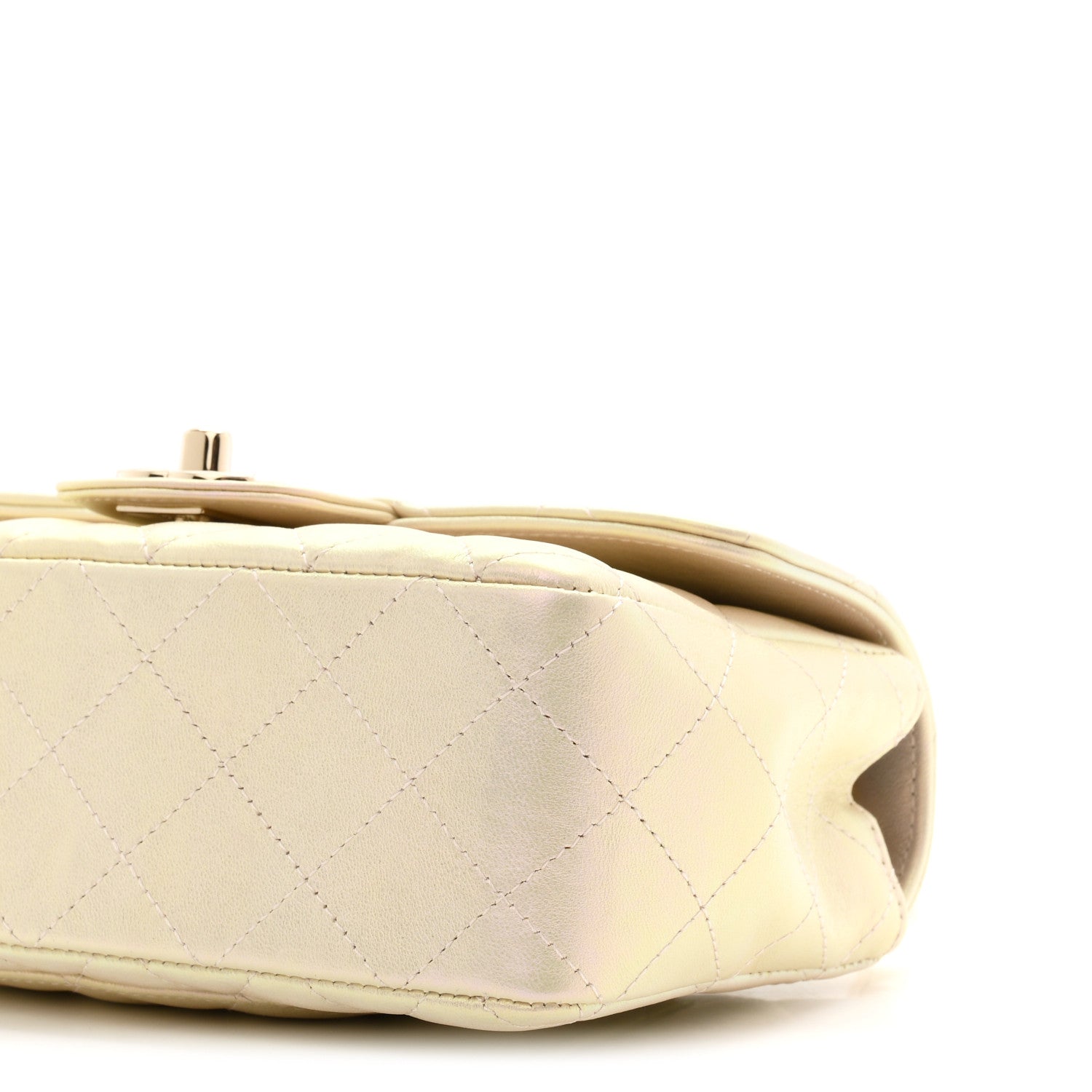 Chanel Iridescent Lambskin Quilted Mini Rectangular Flap Ivory 10 of 11