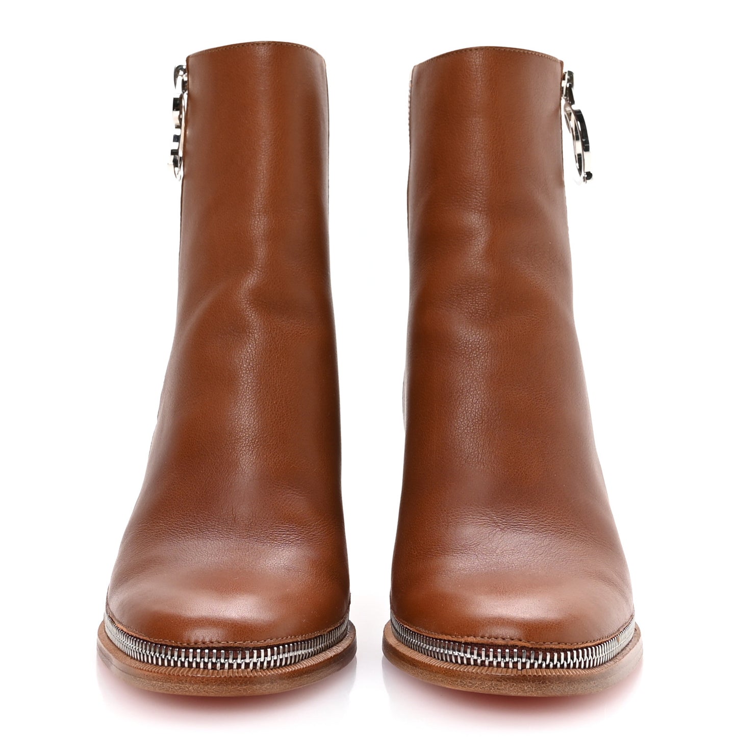Calfskin CL Zip Bootie 70 Ankle Boots 36.5 Cuoio