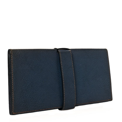 Hermes Buffle Dimitri Long Wallet Bleu Thalassa 3 of 12