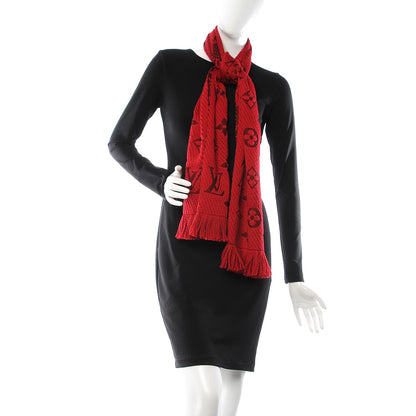 Louis Vuitton Wool Silk Logomania Scarf Rubis 2 of 3