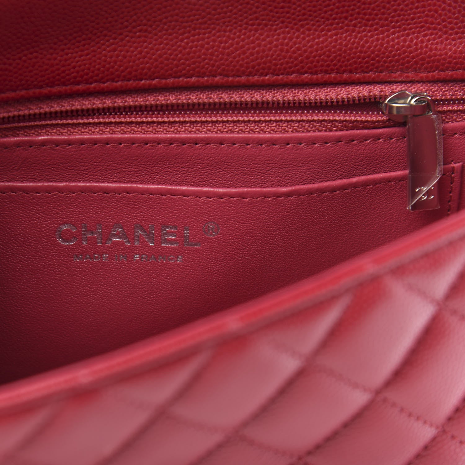 Chanel Caviar Quilted Mini Rectangular Flap Dark Pink 6 of 11