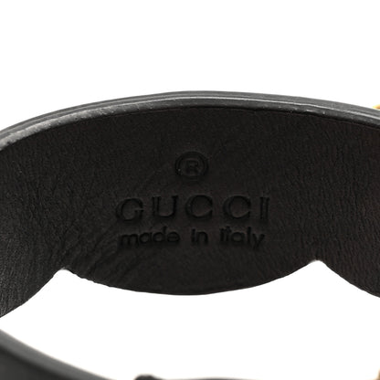 Gucci Calfskin Crystal Feline Heads Bracelet Black 4 of 5