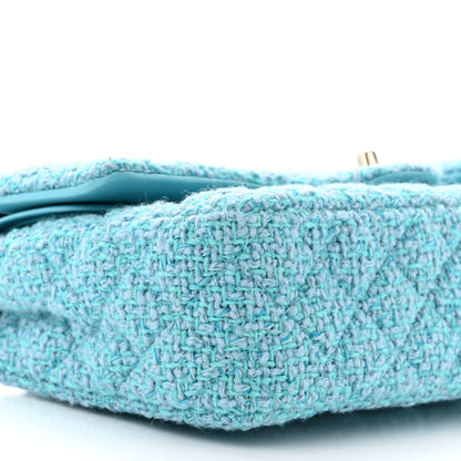 Chanel Tweed Quilted Medium Double Flap Blue 9 of 11