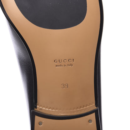 Gucci Goatskin Womens Horsebit Mid-Heel Loafers 39 Black 7 of 8