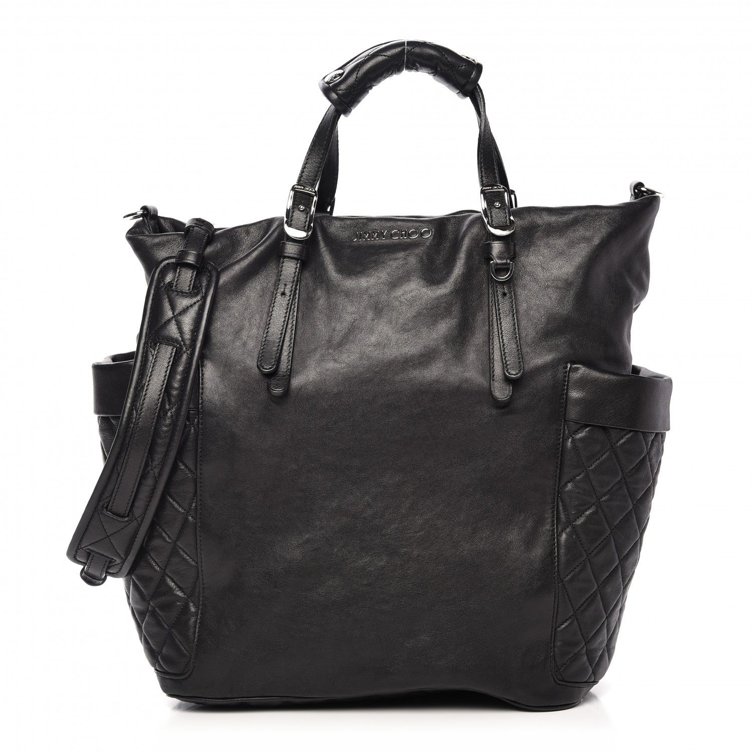 Jimmy Choo Lambskin Chain Embellished Blare Tote Black 1 of 9