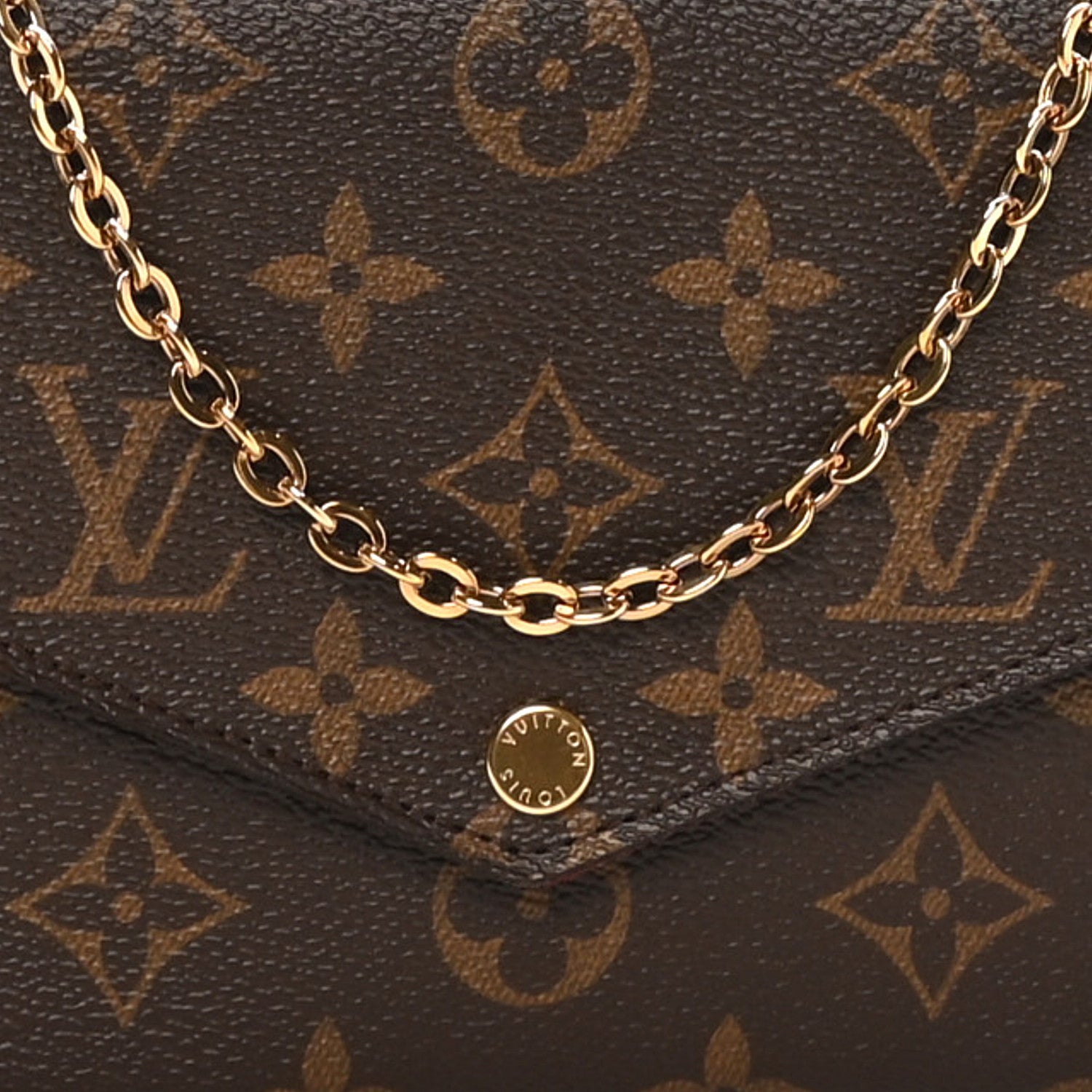 Louis Vuitton Monogram Pochette Felicie Chain Wallet Fuchsia 8 of 10