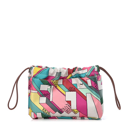 Hermes Silk On A Summer Day Fourbi 25 MM Pouch Tosca Bleu Paon 1 of 4