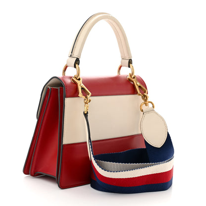 Gucci Calfskin Sylvie Web Small Queen Margaret Top Handle Bag Hibiscus Red Mystic White 3 of 12
