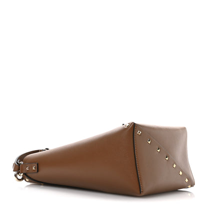 Valentino Garavani Calfskin Rockstud Wispy Bucket Bag Tobacco 4 of 10