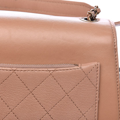 Chanel Shiny Calfskin Goatskin Quilted Small Coco Curve Messenger Flap Beige 14 of 16