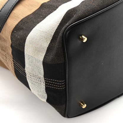 Burberry Canvas Mega Check Medium Ashby Hobo Black 10 of 11