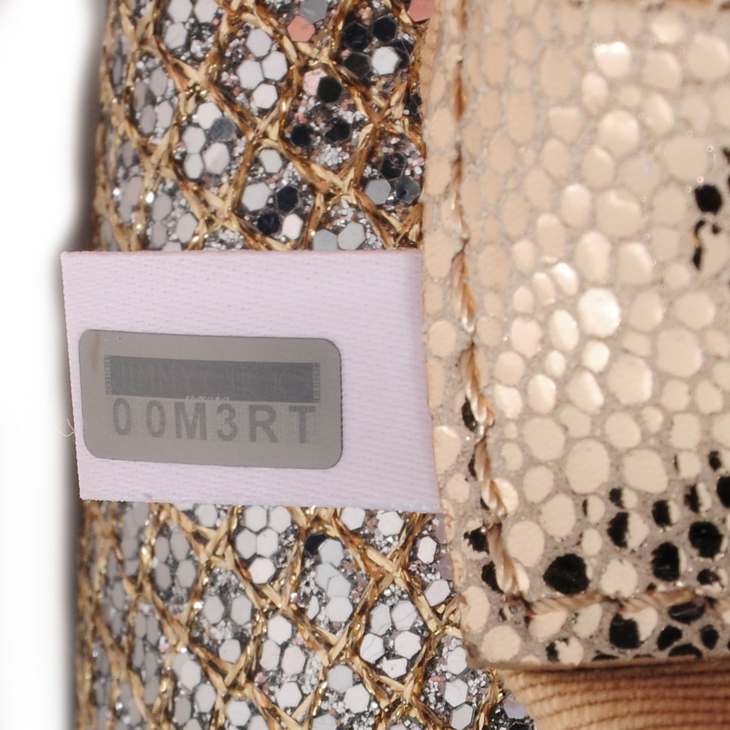 Glitter Fabric Zeta Clutch Bag Champagne