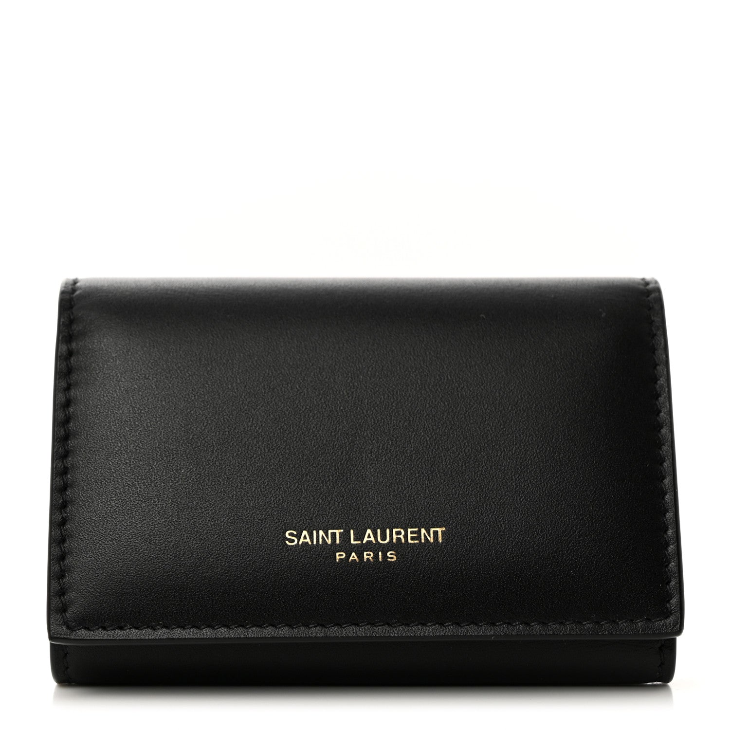 Saint Laurent Calfskin Key Holder Pouch Black 1 of 8