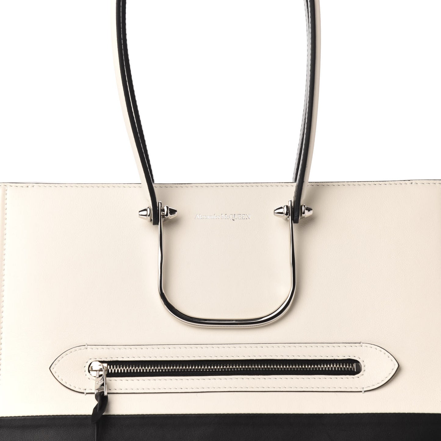 Calfskin The Tall Story Shoulder Bag Black White