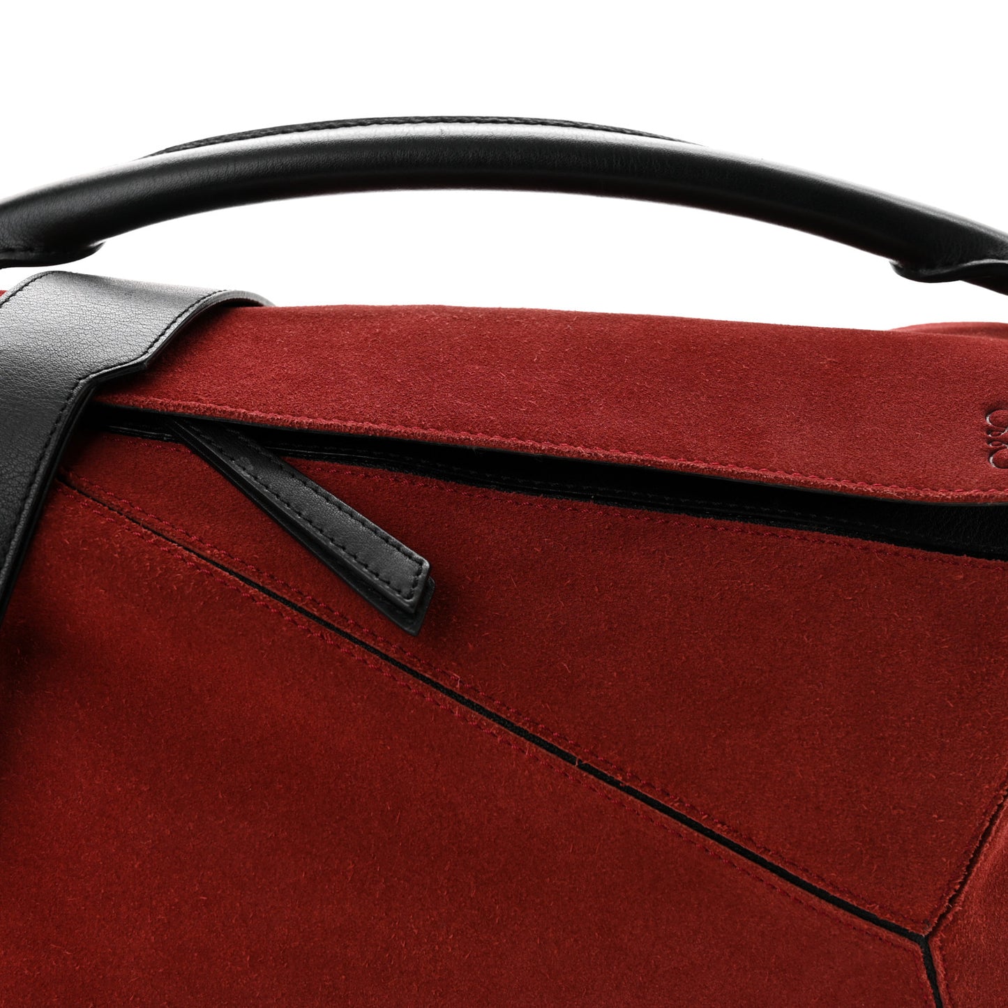 Suede Medium Puzzle Bag Red