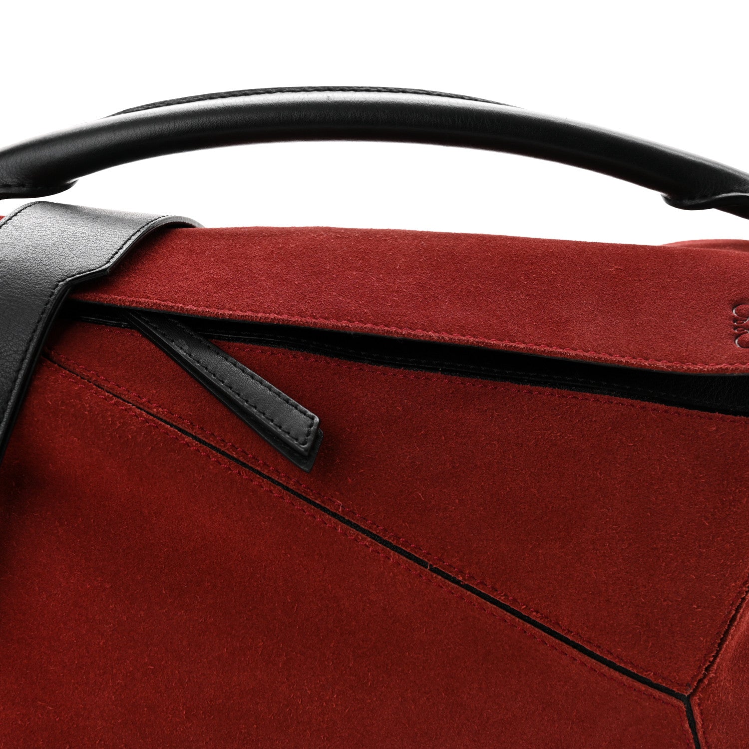 Loewe Suede Medium Puzzle Bag Red 7 of 14