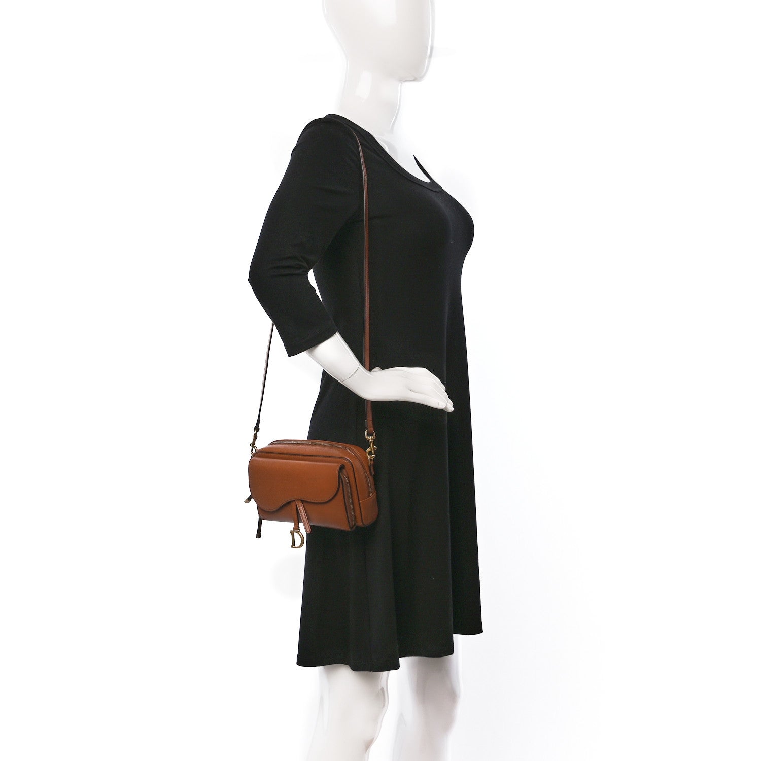 Christian Dior Goatskin Double Saddle Pouch Tan 2 of 11