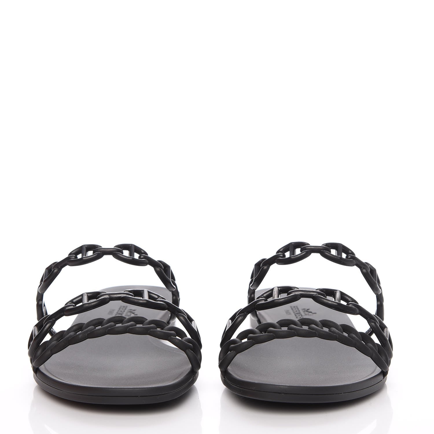 Hermes Rubber Chaine d'Ancre Rivage Sandals 36 Black 2 of 8