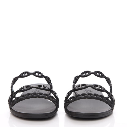 Hermes Rubber Chaine d'Ancre Rivage Sandals 36 Black 2 of 8