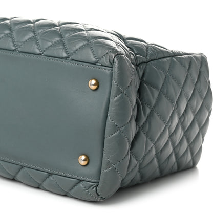 Chanel Aged Calfskin Quilted Large Coco Handle ShoppingTote Blue 10 of 10