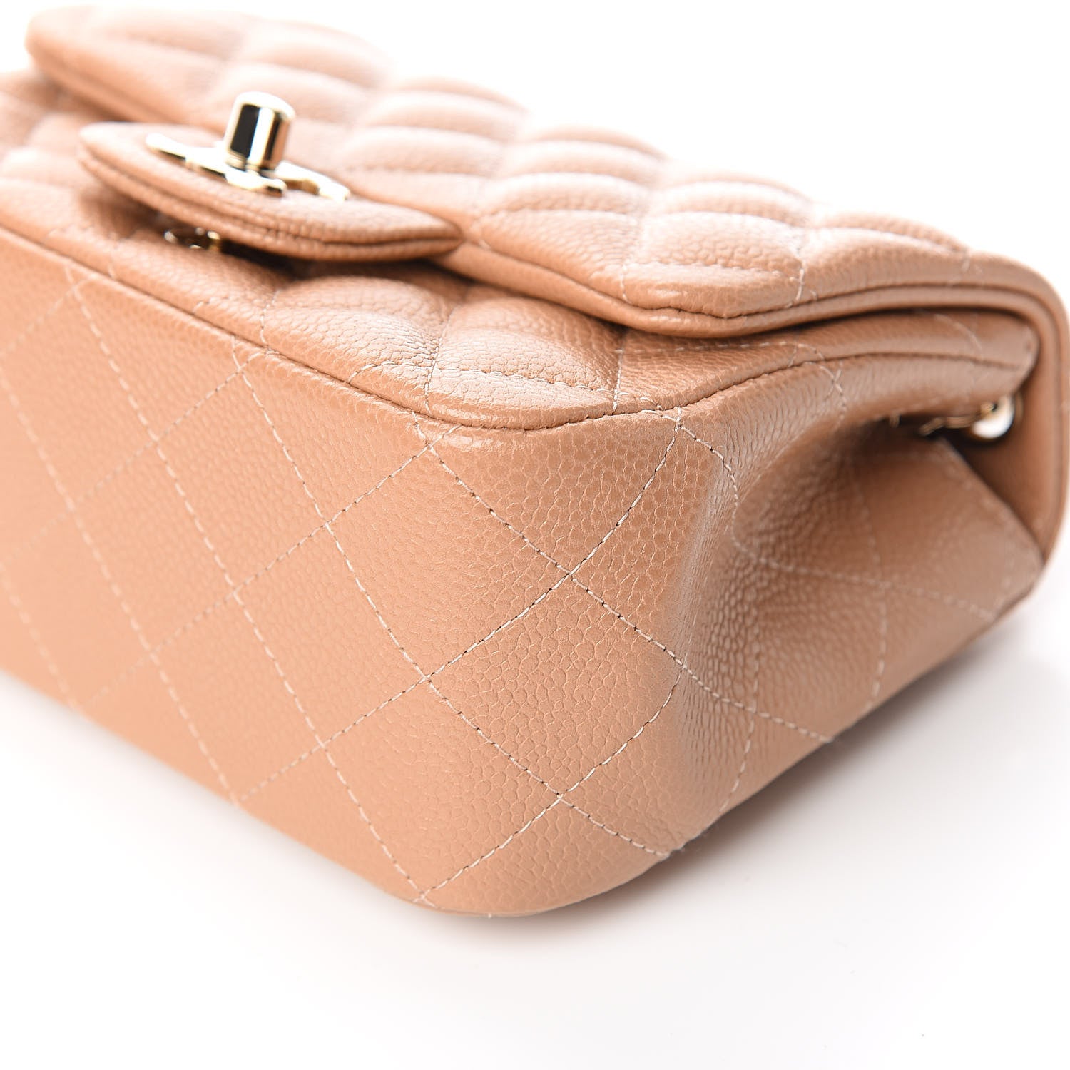 Chanel Iridescent Caviar Quilted Mini Square Flap Beige 9 of 11