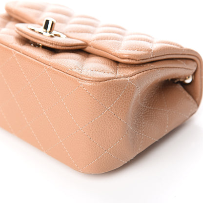Chanel Iridescent Caviar Quilted Mini Square Flap Beige 9 of 11