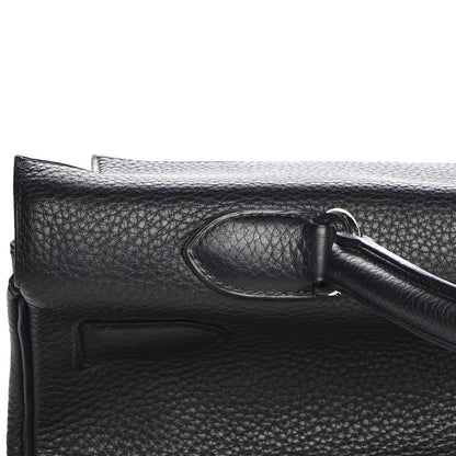 Hermes Taurillon Clemence Shoulder Kelly 40 Black 15 of 29