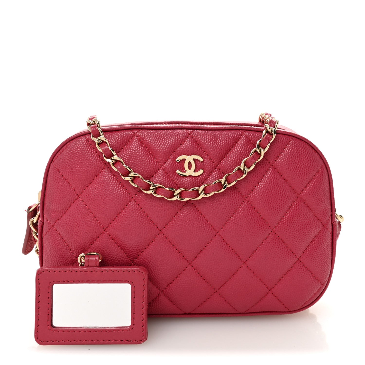 Chanel Caviar Quilted Camera Case Dark Pink 3 of 11